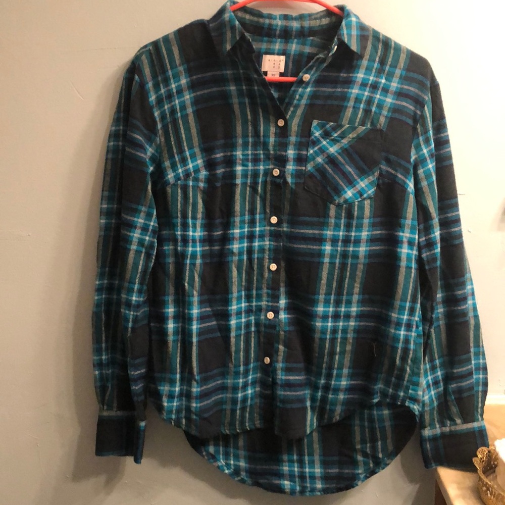 Women’s blue flannel shirt